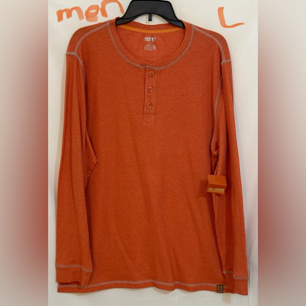 Reel Legends Men's Orange Long Sleeve Shirt